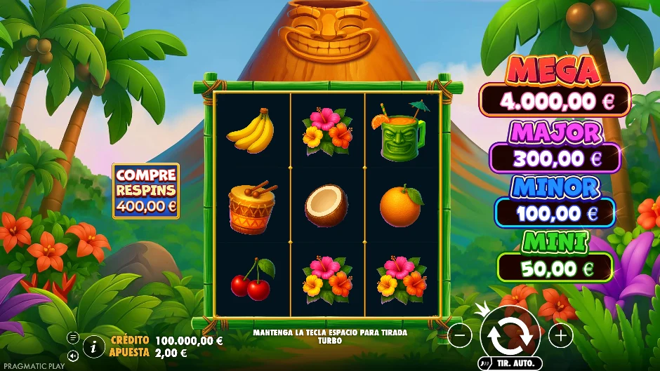 Super Tiki Strike — pantalla del juego