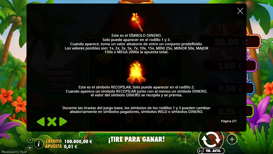Símbolos DINERO y RECOPILAR